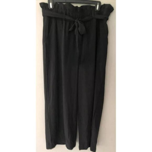 Ideology Pants - Ideology Paper Bag 7/8 Pants Black, size M